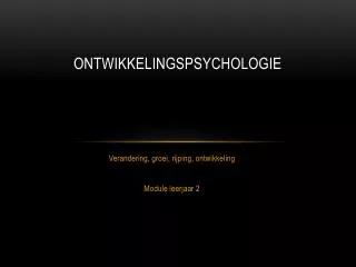 ontwikkelingspsychologie