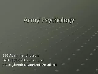 Army Psychology
