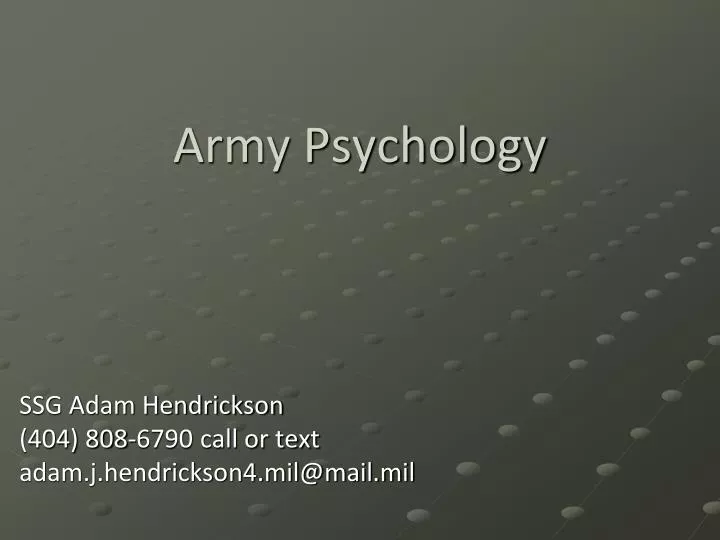 army psychology