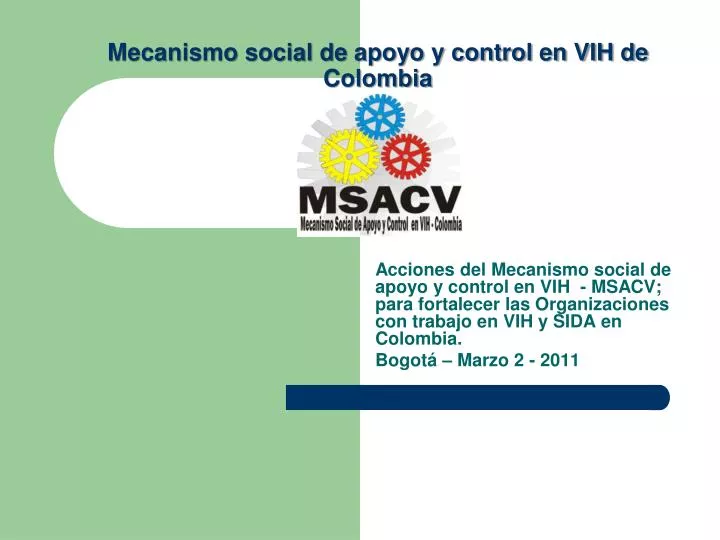 mecanismo social de apoyo y control en vih de colombia