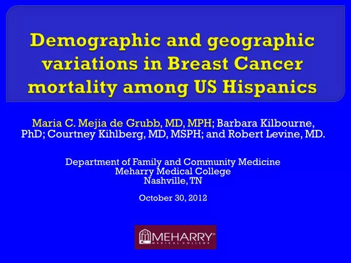 demographic and geographic variations in breast cancer mortality among us hispanics