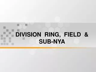 division ring field sub nya