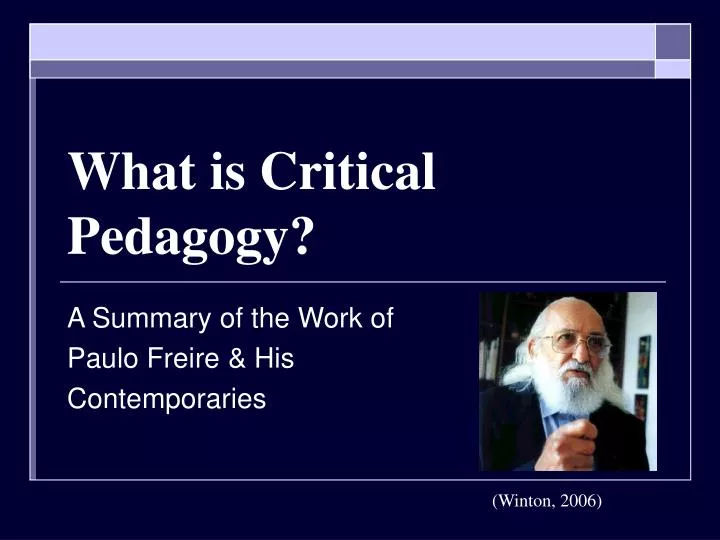 what is critical pedagogy