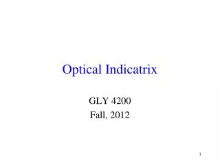 Optical Indicatrix