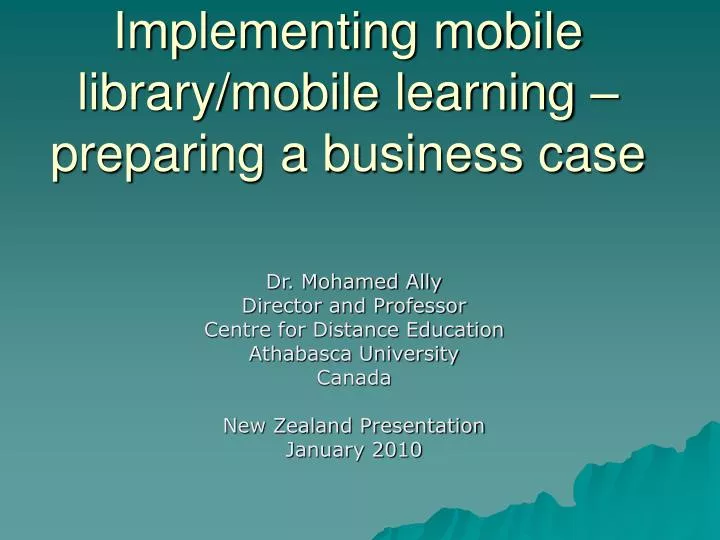 implementing mobile library mobile learning preparing a business case