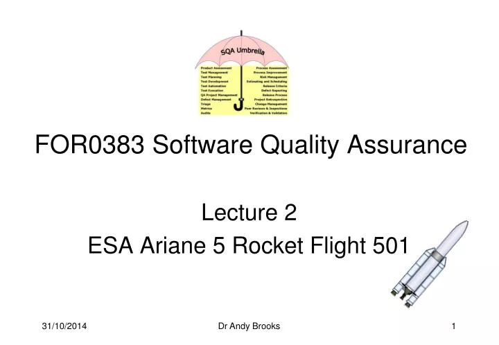 for0383 software quality assurance