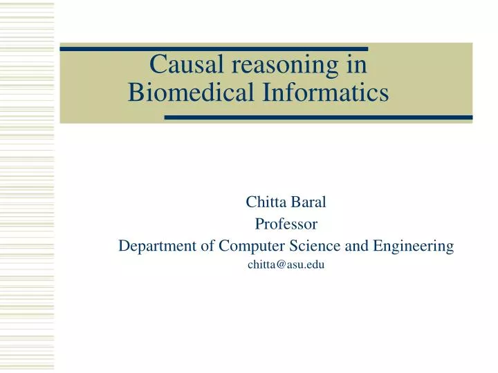 causal reasoning in biomedical informatics