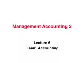 Management Accounting 2