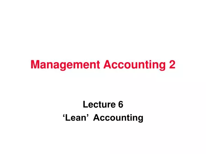 management accounting 2