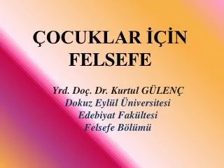 ocuklar n felsefe