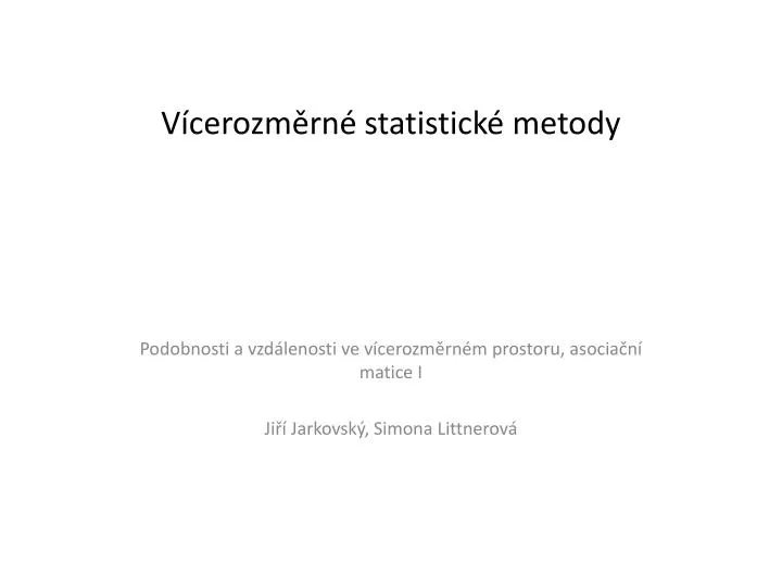 v cerozm rn statistick metody