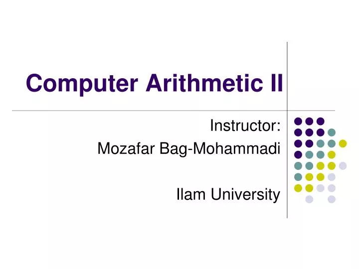computer arithmetic ii