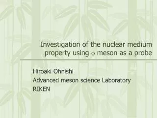 Investigation of the nuclear medium property using f meson as a probe