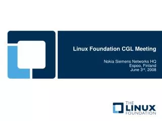 Linux Foundation CGL Meeting