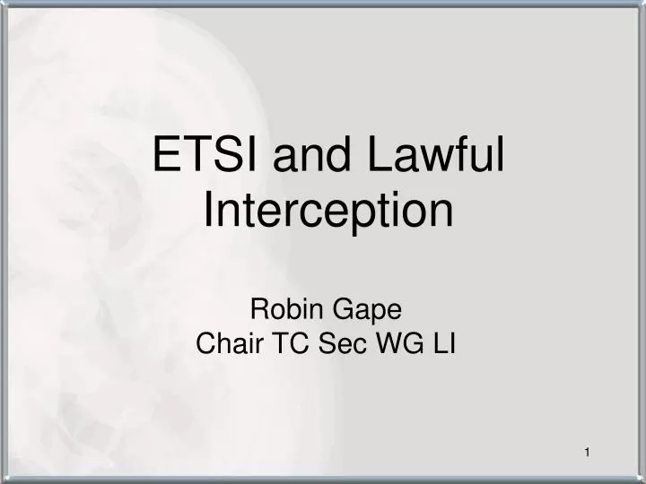 etsi and lawful interception