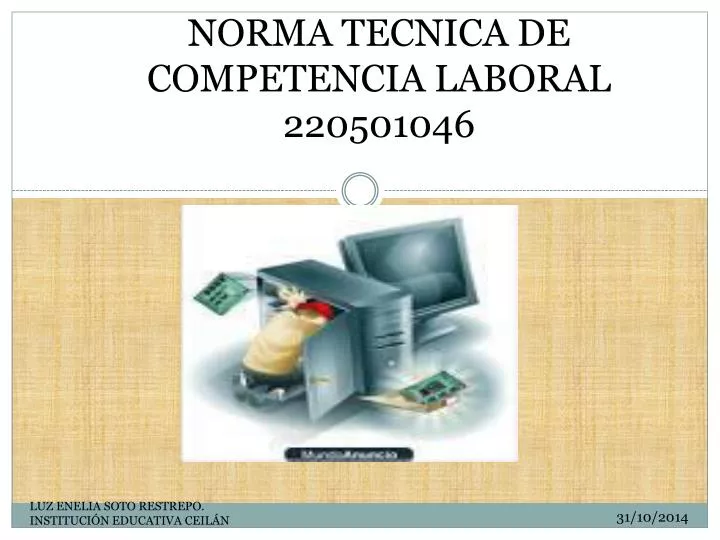 norma tecnica de competencia laboral 220501046
