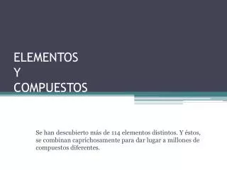 elementos y compuestos