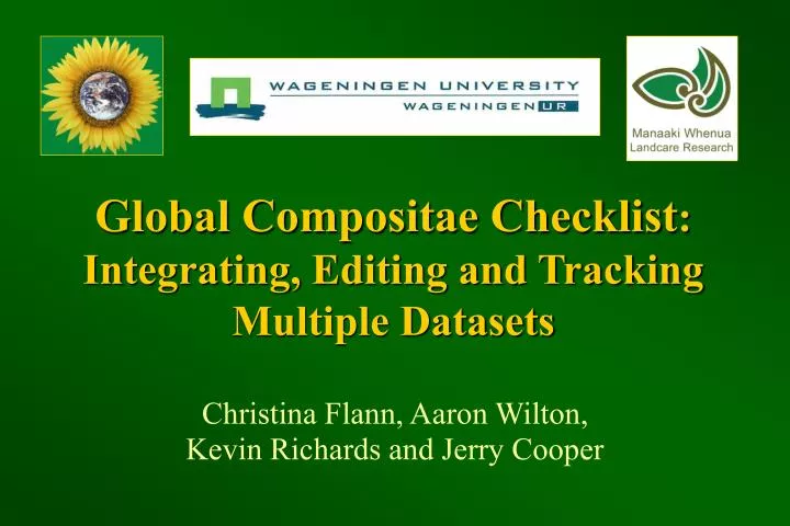 global compositae checklist integrating editing and tracking multiple datasets