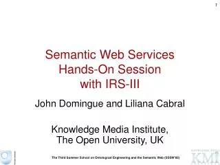 Semantic Web Services Hands-On Session with IRS-III