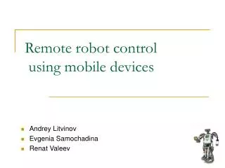 Remote robot control using mobile devices