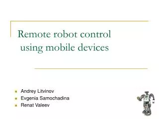 remote robot control using mobile devices