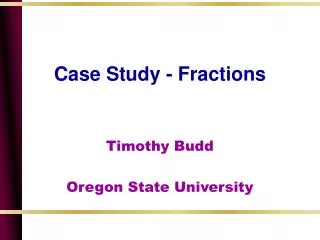 Case Study - Fractions