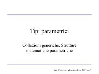 tipi parametrici