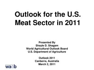 Outlook for the U.S. Meat Sector in 2011