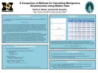 A Comparison of Methods for Calculating Montgomery Streamfunction Using Modern Data