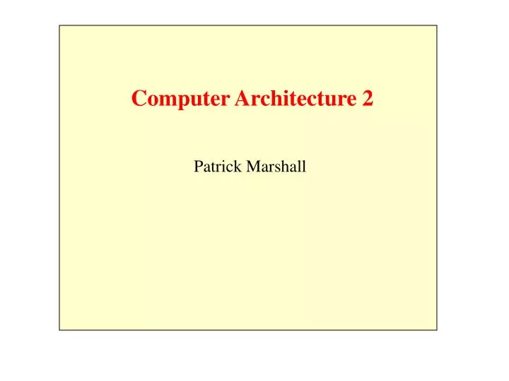 computer architecture 2
