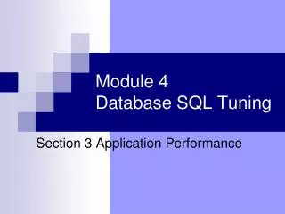 Module 4 Database SQL Tuning