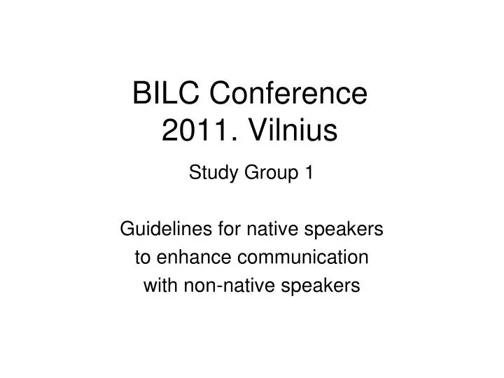 bilc conference 2011 vilnius