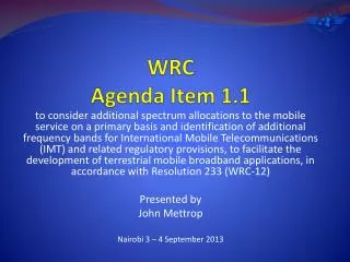 WRC Agenda Item 1.1