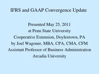 IFRS and GAAP Convergence Update