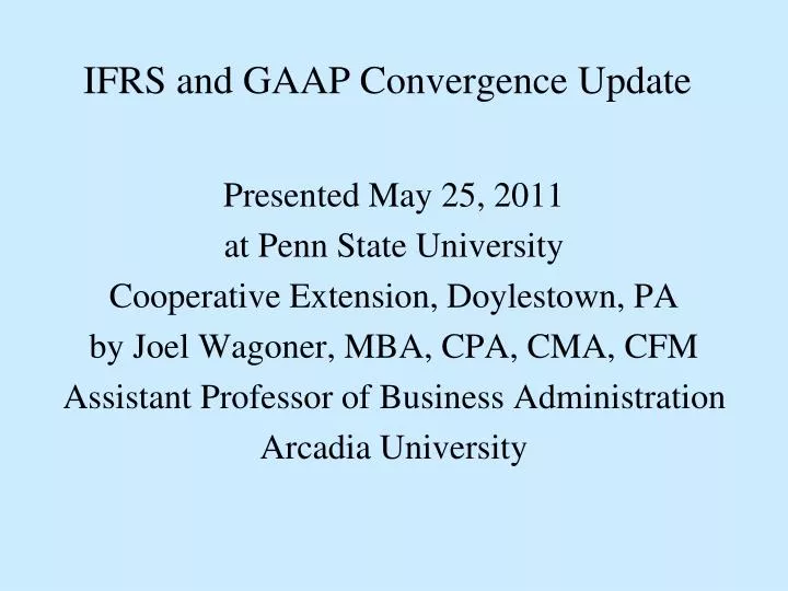 ifrs and gaap convergence update