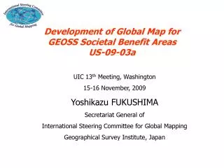 Development of Global Map for GEOSS Societal Benefit Areas US-09-03a