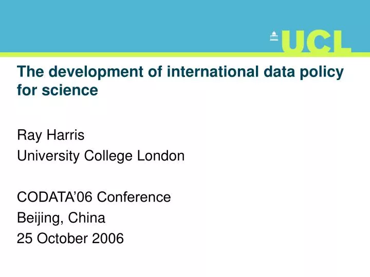 the development of international data policy for science