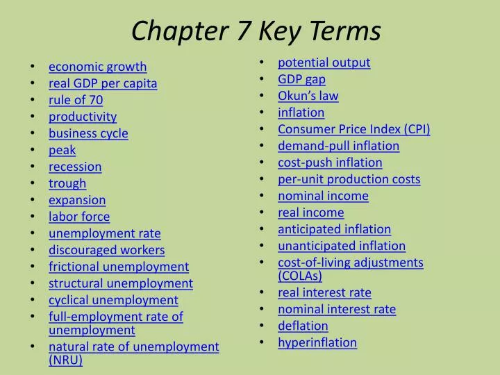 chapter 7 key terms