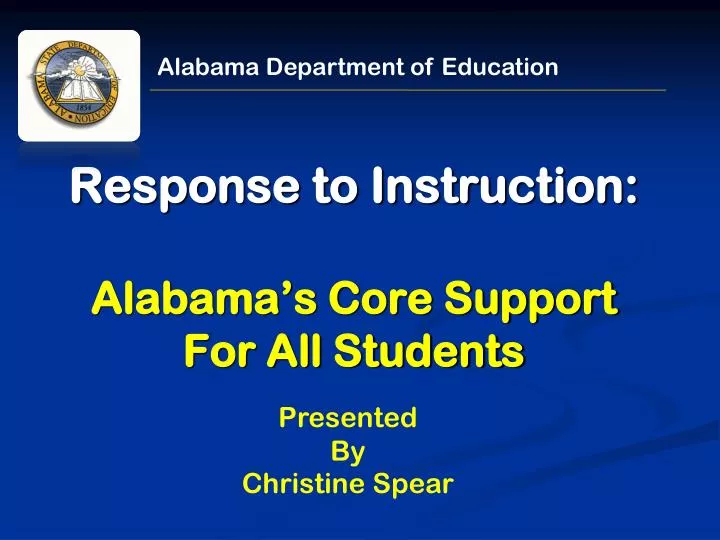 response to instruction alabama s core support for all students
