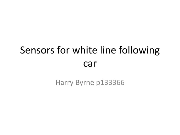 sensors for white line following car