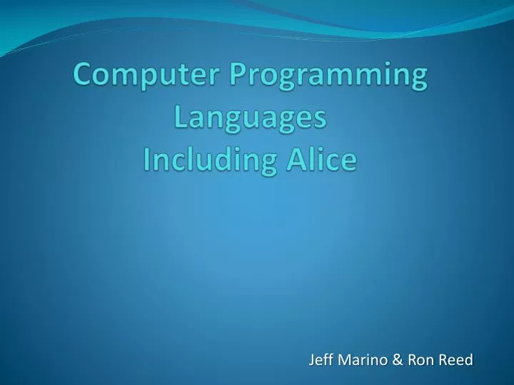 computer programming languages including alice