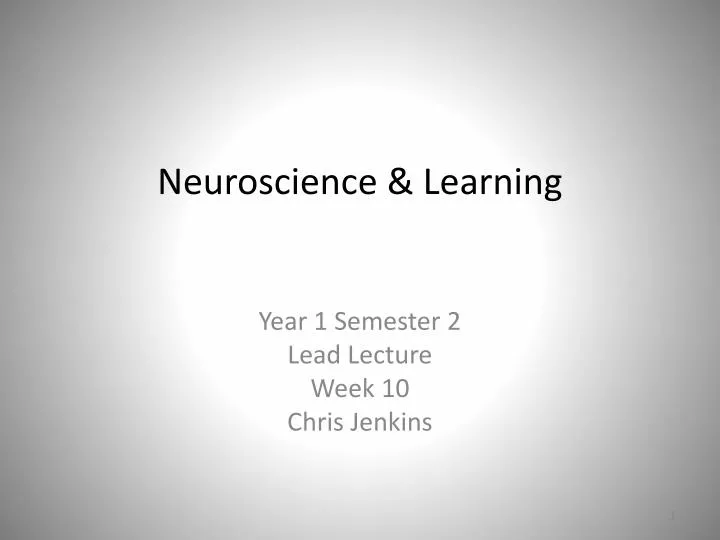 neuroscience learning