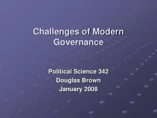 Challenges of Modern Governance