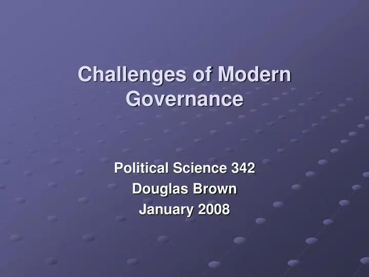 challenges of modern governance
