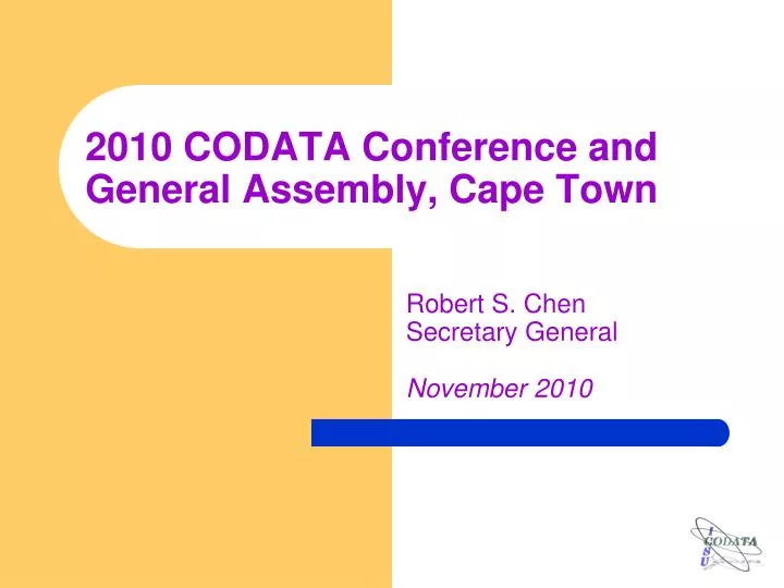 2010 codata conference and general assembly cape town