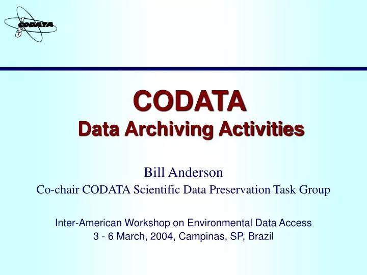 codata data archiving activities