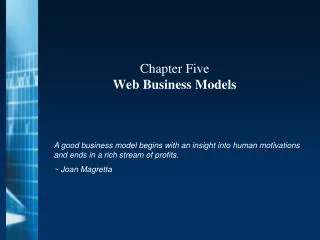 Chapter Five Web Business Models