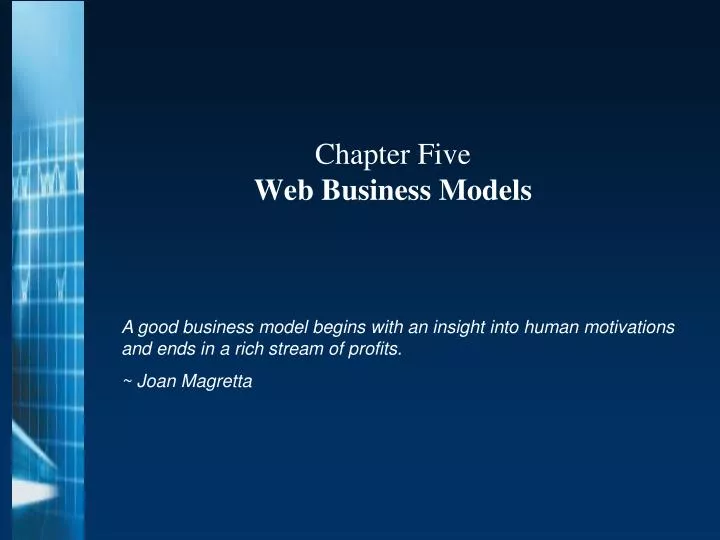 chapter five web business models