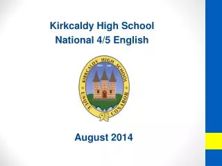 Kirkcaldy High School National 4/5 English