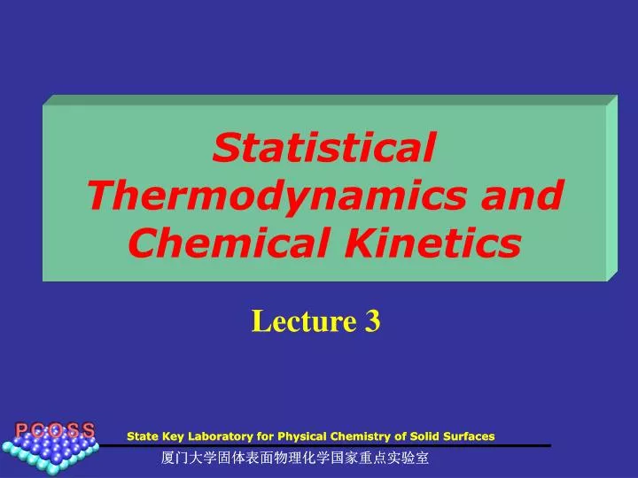 statistical thermodynamics and chemical kinetics